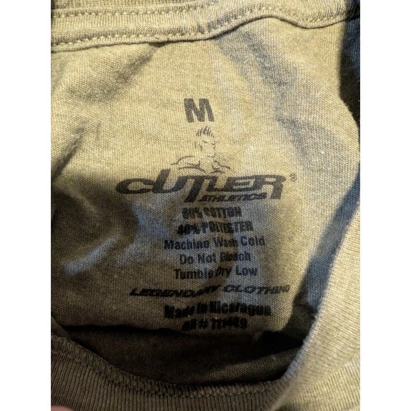 Mens Olive Green Cutler Athletics Casual Gym Tshirt size M - Picture 6 of 6